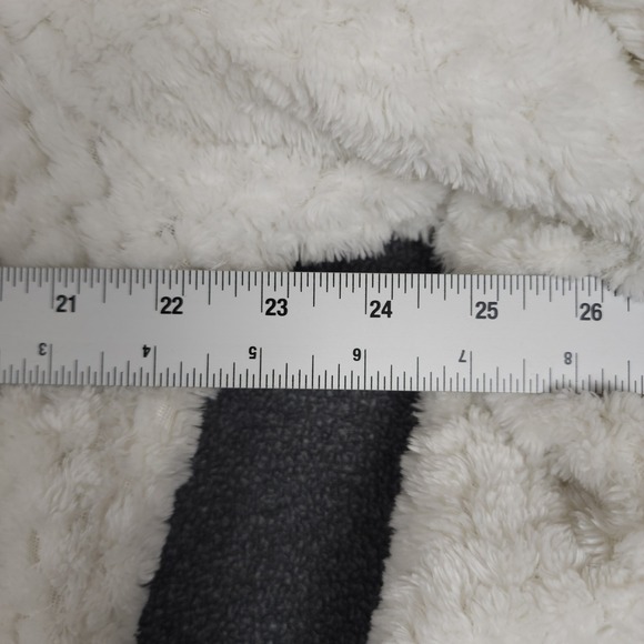 Eddie Bauer Women XL Sherpa Fleece Snap Neck Pullover Ivory Cream Cozy - Picture 3 of 11